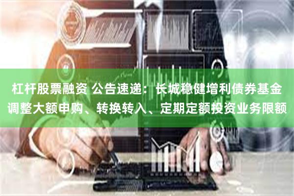 杠杆股票融资 公告速递：长城稳健增利债券基金调整大额申购、转换转入、定期定额投资业务限额