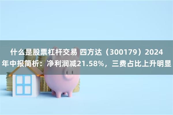 什么是股票杠杆交易 四方达（300179）2024年中报简析：净利润减21.58%，三费占比上升明显