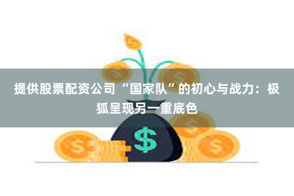 提供股票配资公司 “国家队”的初心与战力：极狐呈现另一重底色