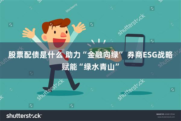 股票配债是什么 助力“金融向绿” 券商ESG战略赋能“绿水青山”